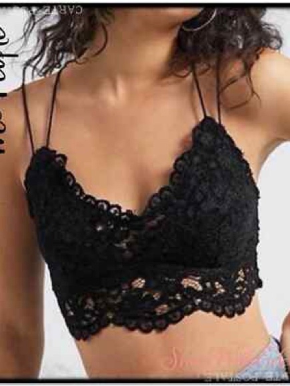Free People Celine Black Lace Bralette